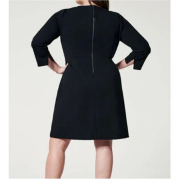 Spanx The Perfect A-line 3/4 Sleeve Shift Dress Pockets Black Style 20382R XL - Picture 2 of 12